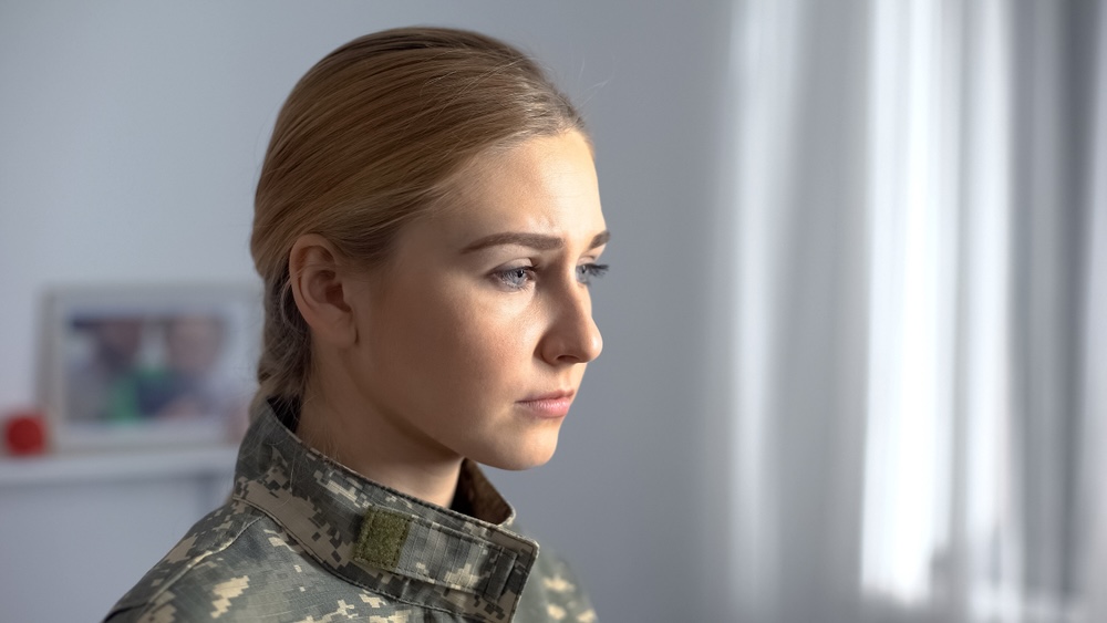 Female Veteran struggling with addiction