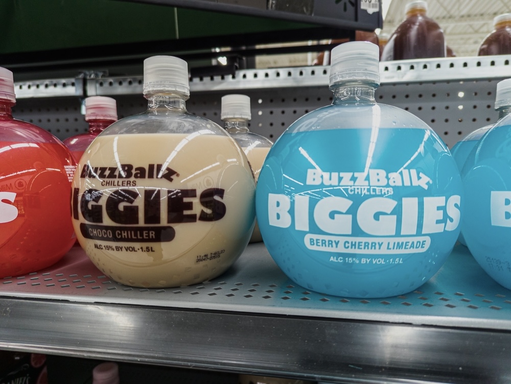BuzzBallz displayed on a grocery shelf