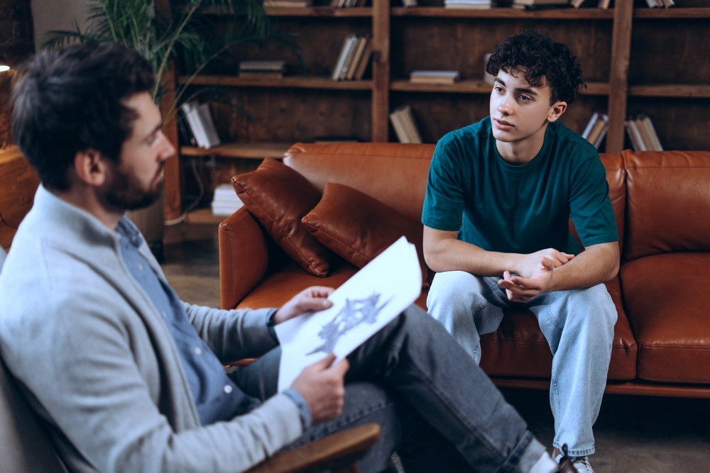 College student in one on one therapy